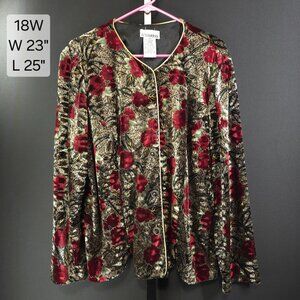 Vintage After Dark Jacket Womens Plus 18W Velvet Burnout Floral Goth Whimsigoth